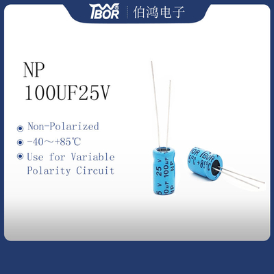 100UF25V de bipolaire Elektrolytische Condensator polariseerde niet Elektrolytische Condensator