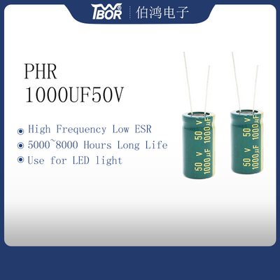 13X25mm LEIDENE Lichte Condensator Hoge Frequentie 1000 Uf 50 Voltcondensator