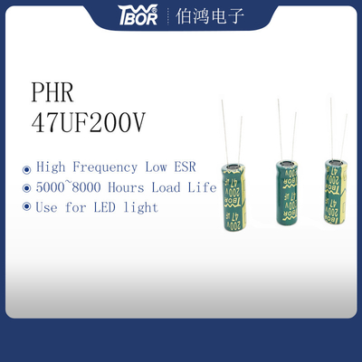 ISO14001 hoge Frequentie Elektrolytische Condensator 47UF 200V 5000 Urenleven