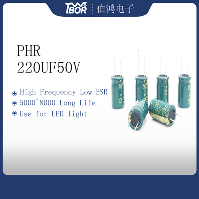Van het de Hoge Frequentiealuminium van PHR 220UF 50V de Elektrolytische Condensator voor LEIDEN Licht