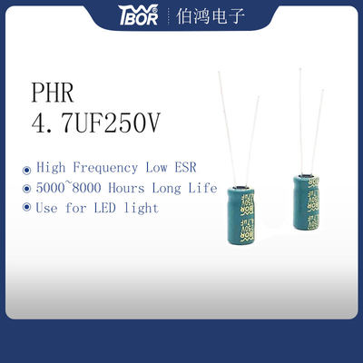 6.3x12MM Radiale Elektrolytische Condensator 4.7UF 250V Lage ESR het Leven van de 5000 Urenlading